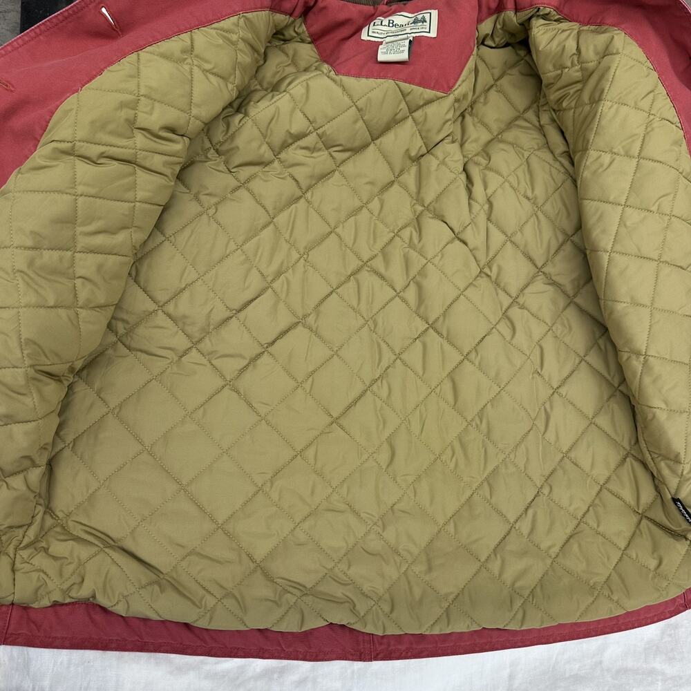 Vintage LL Bean Jacket Womens Red Canvas Quilt Barn Chore Corduroy 0WY29 sizeXL - Picture 6 of 16